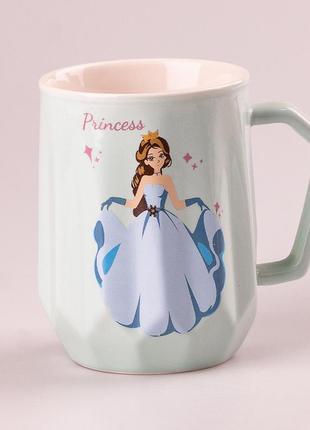 Чашка керамічна princess 450мл диснеевская принцесса чашки для кофе