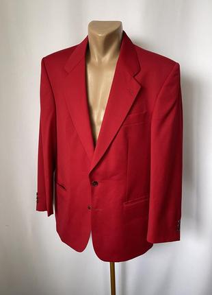 Красный мужской пиджак малиновый винтаж шерсть для вечеринки бандиты 90х becon