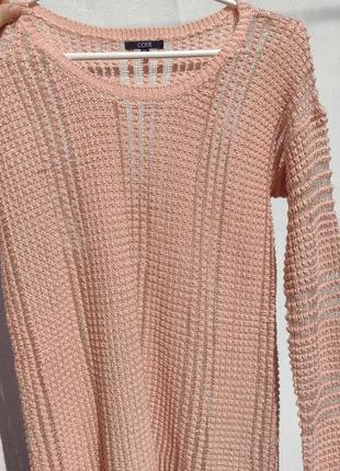 Нежный розовый лёгкий свитерок с люрексом code