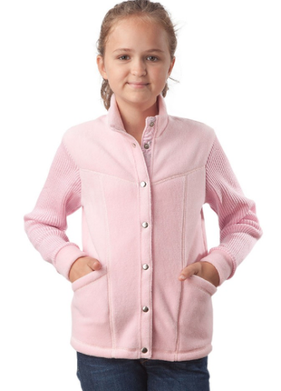Теплая кофта куртка на пуговицах розовая флис в л012