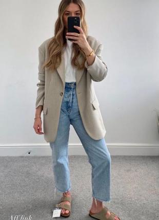 Джинсы прямые с обрезанным краем mango h&m