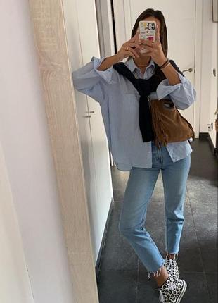 Джинсы прямые с обрезанным краем mango h&m3 фото