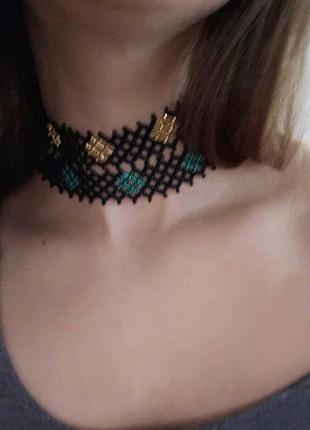 Чокер намисто з бісеру і каблучка в подарунок3 фото