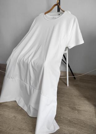 Біла сукня плаття белое платье футболка свободного кроя от cos