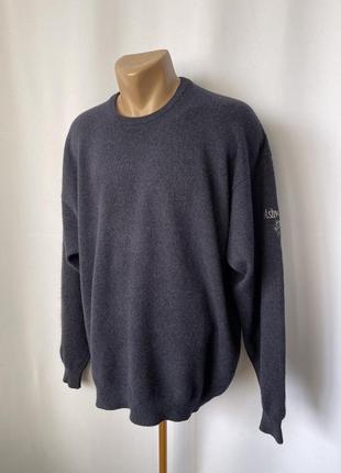 Синий свитер джемпер базовый вязаный тёплый ashworth шерсть ангора шотландия