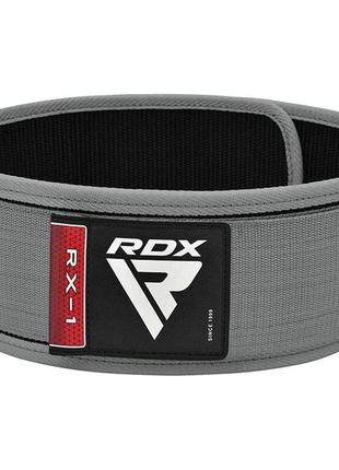 Пояс для важкої атлетики rdx rx1 weight lifting belt grey s