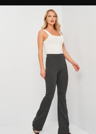 Брюки клеш,трикотаж, графитовый цвет