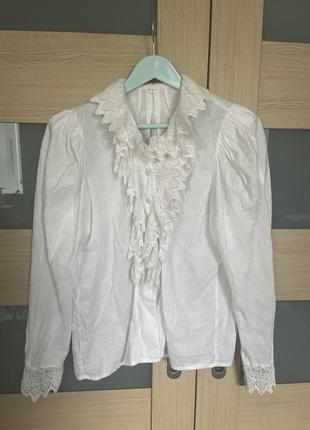Винтажная блуза с воротником