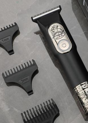 Аккумуляторный триммер vgr для стрижки бороды, головы и бритья со сменными насадками g-963