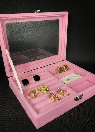 Шкатулка для украшений кейс для бижутерии органайзер для украшений футляр для драгоценностей 20*15*5 см