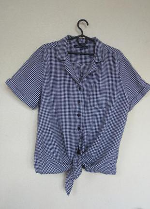 Коттоновая рубашка блуза в клетку от french conntction
