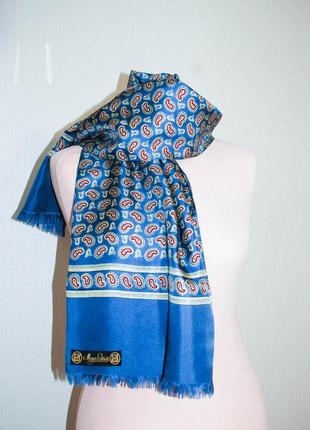 Вінтажний шовковий шарф хустка з натурального шовку чоловічий унісекс пейслі