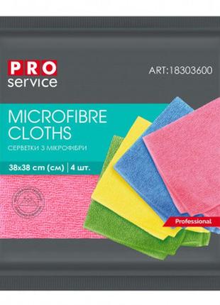 Серветки для прибирання pro service professional з мікрофібри мікс кольорів 4 шт. (4823071631449)