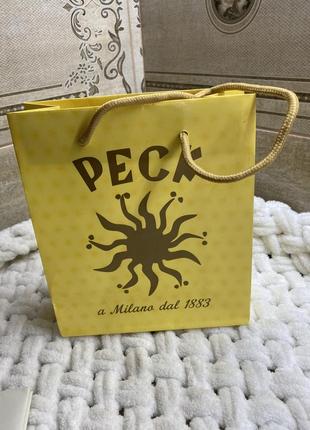 Peck пакетик желтый брендовый / упаковка пакет / для дома для подарки ( обмен )