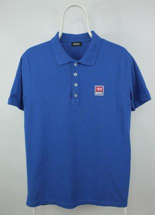 Оригинальное поло футболка diesel t-kal-patch slim fit blue polo shirt