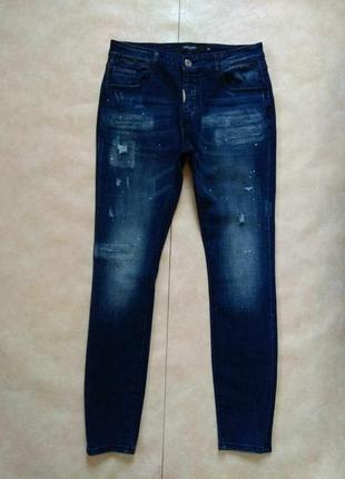 Брендовые мужские джинсы скинни с высокой талией alessandro zavetti, 34 размер. оригиналы.