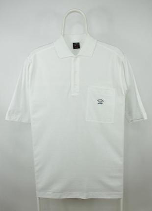 Легеньке білосніжне люкс поло футболка paul & shark short sleeve white polo shirt