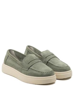 Туфли женские зеленые замшевые 2388т-в