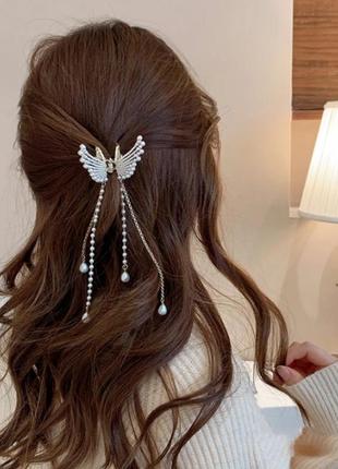 Золотая заколка с бриллиантами металлик заколка бриллианты заколка для волос