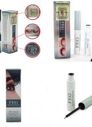 Натуральна сироватка для росту вій feg eyelash enhancer, тонік