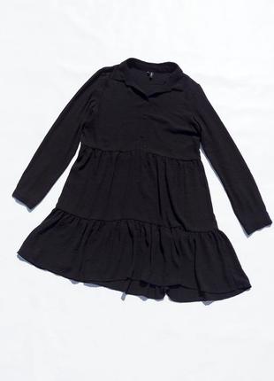 Чёрное ярусное платье vero moda