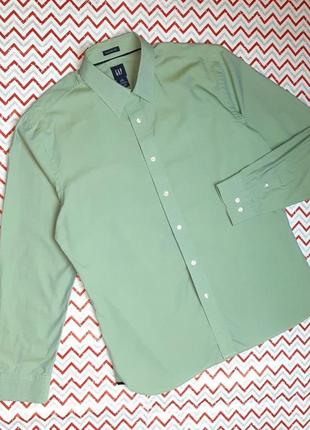 😉1+1=3 брендовая мужская рубашка classic fit хаки gap, размер 48 - 50
