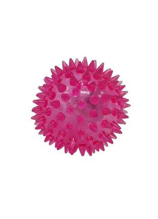 М'яч масажний ms 1137-1 6,5 см, пискавка, світлові ефекти (фіолетовий)