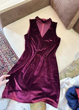 Платье платья женская сарафан вилбровая бордовый цвет