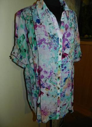 Чудесная,лёгкая,"акварельная" блузка в цветочный принт,большого размера,батал