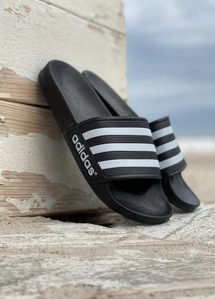 Чоловічі шльопанці adidas black white | smb