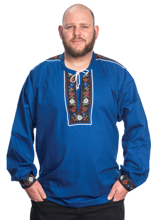 Сочная винтажная натуральная хлопковая рубашка с вышивкой/вышиванка унисекс.балал