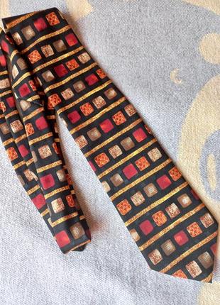 Яркий галстук в принт винтаж с рисунком краватка чоловіча