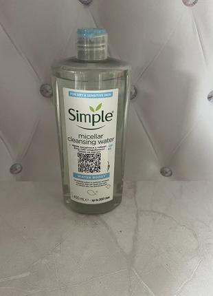 Мицеллярная вода simple water boost micellar cleansing water, 400 мл