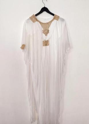 Белое театральное платье женское мужское театр фотосессии длинное золото халат раса греция научное немецкое Крещения крестины