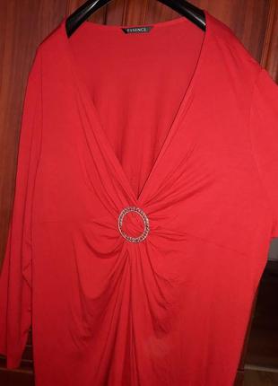 Красная нарядная кофточка блузон вискоза
