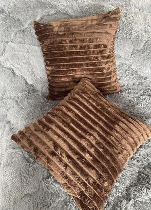 Декоративна подушка шарпей 50х50 см, плюшева подушка шарпей шоколад