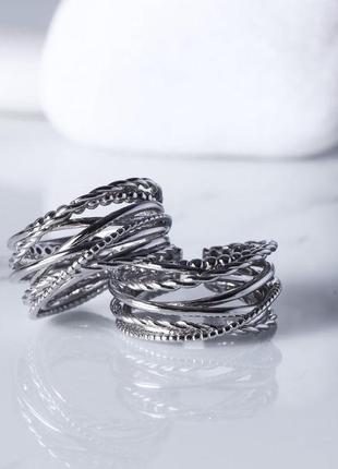 Серебряная кольца, кольца переплетения, многослойная кольца серебро 925, кольца серебро 925, кольца серебро 925, кольца позолота 18к