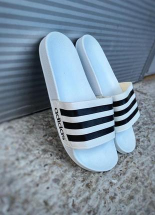 Мужские шлепанцы adidas white black <unk> smb