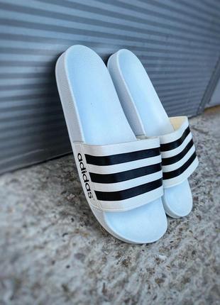 Мужские шлепанцы adidas white black &lt;unk&gt; smb