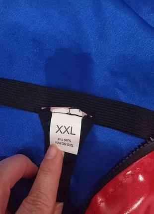 Лакові чоловічі стрінги з доступом на блискавці латекс вінілові латексні труси трусики танга монокін6 фото