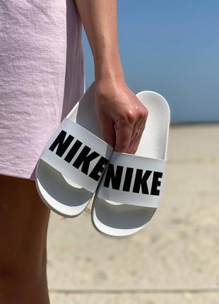 Женские шлепанцы nike slides big logo white <unk> smb