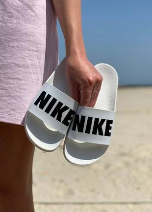 Жіночі шльопанці nike slides big logo white | smb