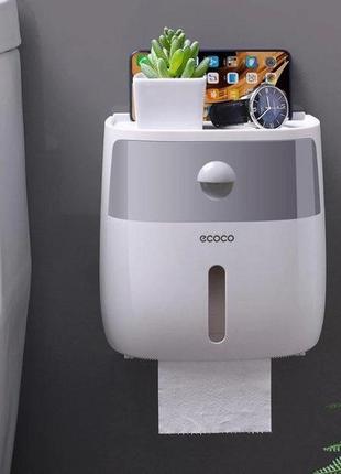 Органайзер-держатель тowel holder ecoco для туалетной бумаги и бумажных полотенец с ящиком tf-43