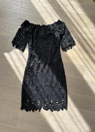 Черное ажурное красивое мини платье may роз 10