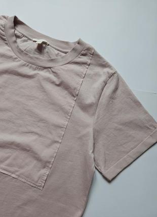 Стильная женская футболка cos оригинал, нежно-пудровая хлопковая футболка cos, розовая футболка