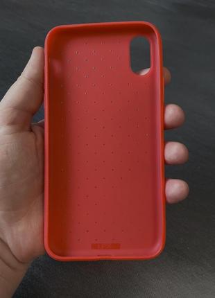 Чехол на iphone x/xs плотный силикон, плетение, красный3 фото