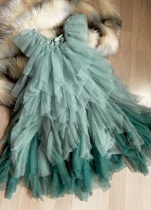 Платье фатиновое на девочку платье бирюзовое зеленое пышное kids- 3,4,5 л