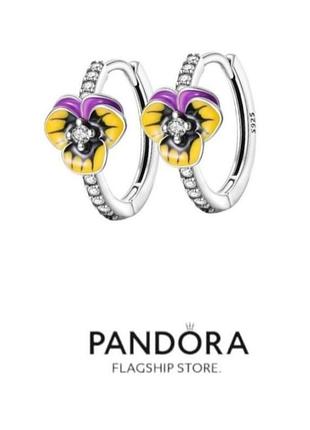 Серьги кольца маленькие серебро silver_pandora original