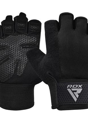 Рукавички для фітнесу rdx w1 half black plus s