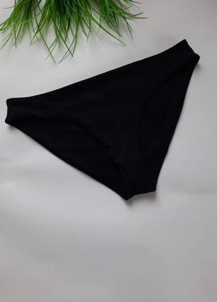 Черные женские плавки бикини в рубчик низ купальника